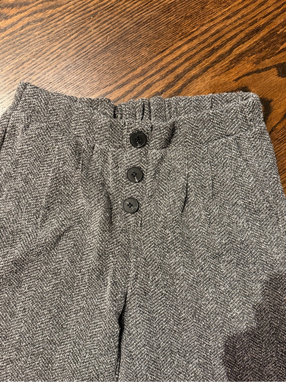 ZARA WIDE LEG Kids Gray Herringbone Wide-Leg Pants - Picture 2 of 4